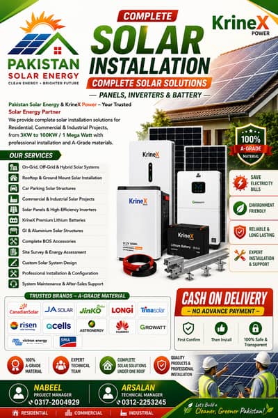 Solar Installation Complete Solar Solutions Panels,Inverters & Battery