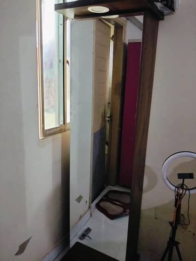 Wooden Shelf with Mirror