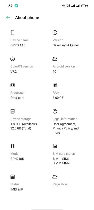 OPPO A15