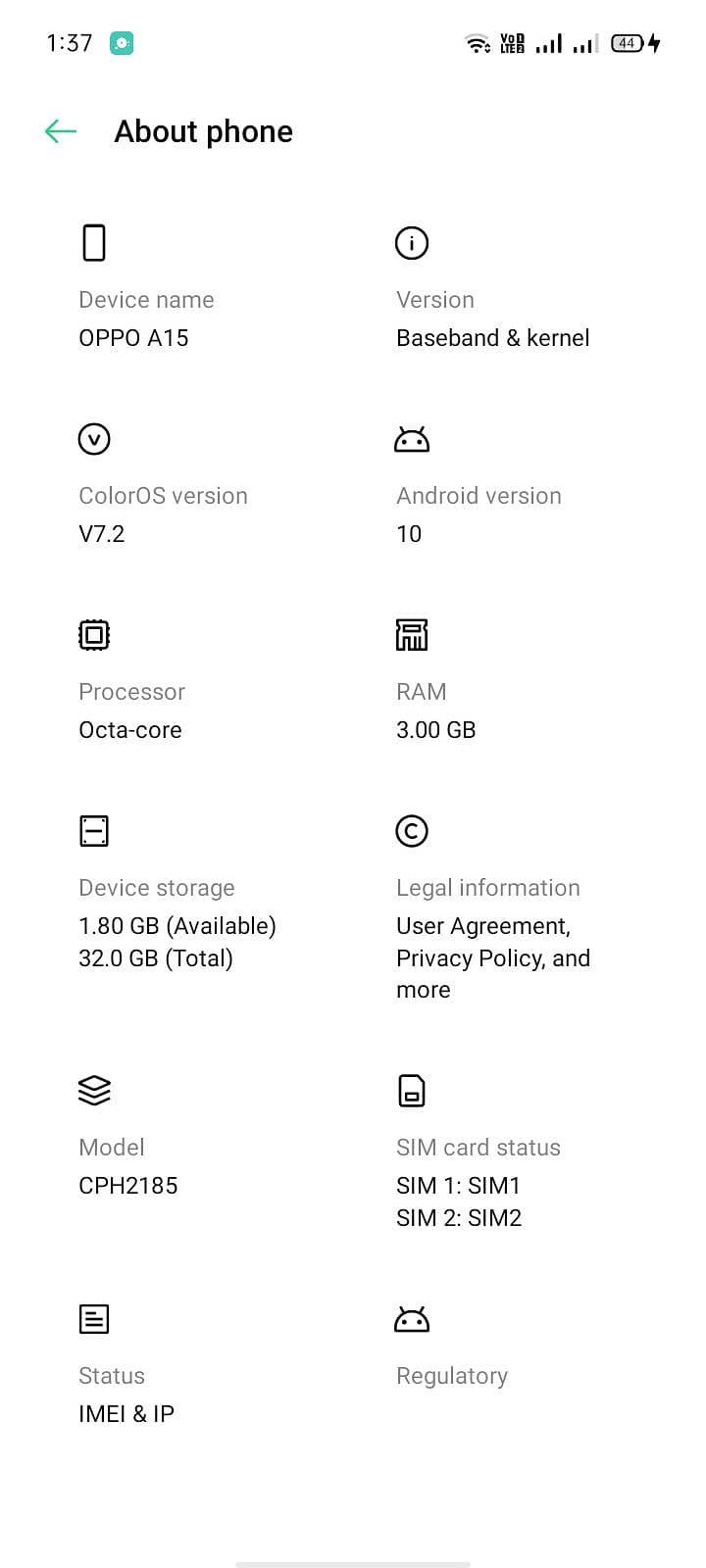 OPPO A15 0
