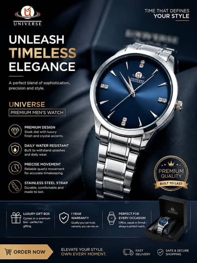 brand new stylish watch for men free home delivery