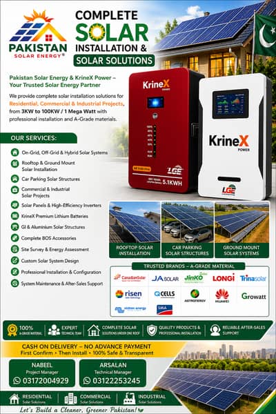 Solar Installation Complete Solar Solutions Panels,Inverters & Battery
