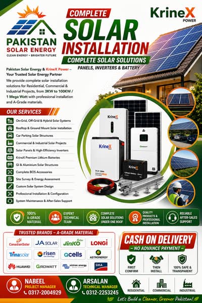 Solar Installation Complete Solar Solutions Panels,Inverters & Battery