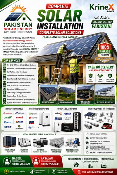 Solar Installation Complete Solar Solutions Panels,Inverters & Battery