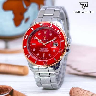 Men's Stainless Steel Watch Rose Gold Dial 24mm