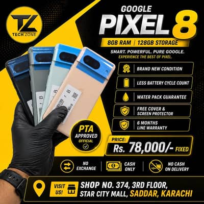 Google Pixel 8 8GB 128GB PTA Approved Official | Brand New