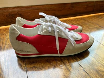Burberry Premium Red & White Sneakers | Stylish Casual Shoes