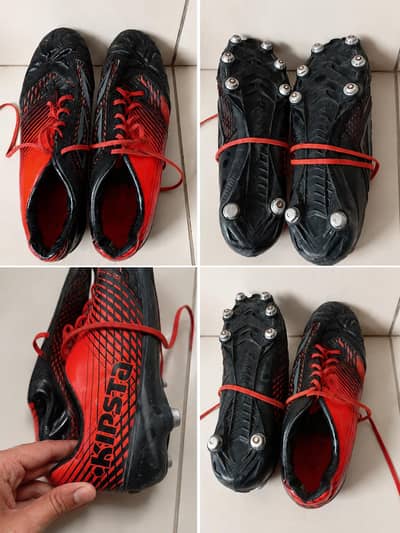 KIPSTA Football/Soccer Studs – Black & Red