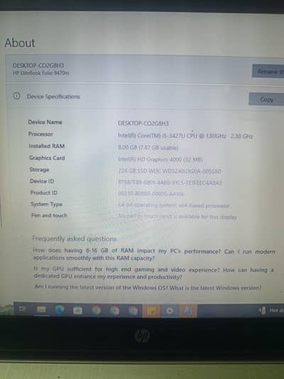 HP EliteBook | Core i5 3rd Gen | 8GB RAM | 240GB SSD