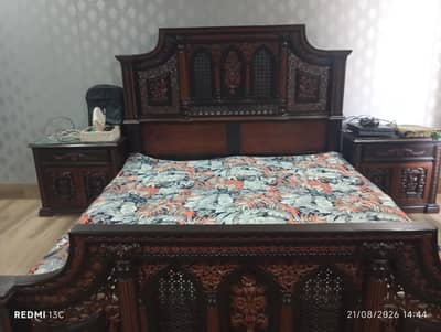 Bed with side tables
