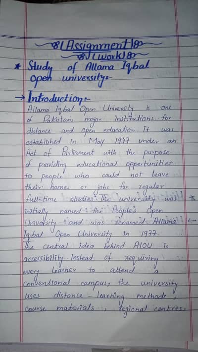 assignment writing work