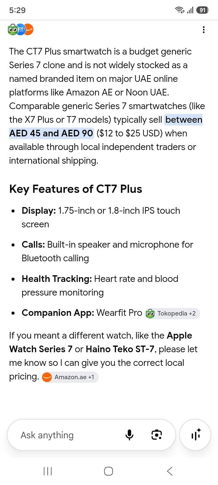 CT7 Plus Smart Watch 5