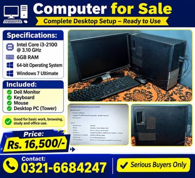 dell PC core I 3 2nd generation