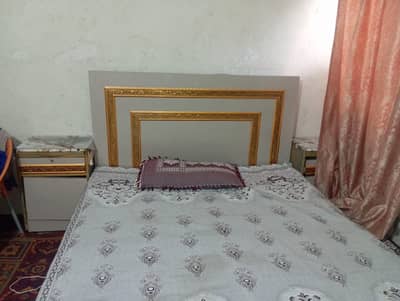 double  bed with 1 dressing and 2 side tables