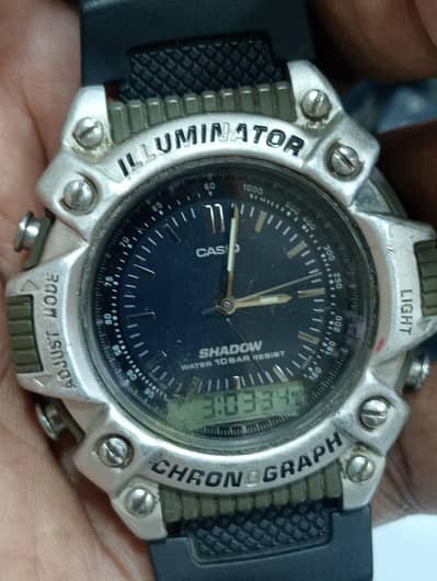 Casio Shadow SHW-102 Ana/Digi Quartz Chronograph 1320