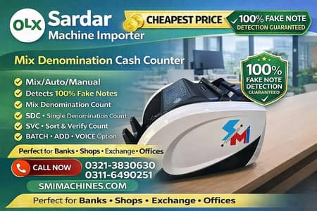 cash counting machines Mix note counting with 100% fake note detection