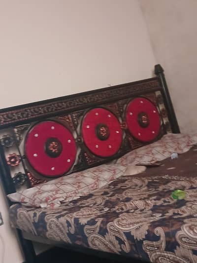 double bed with 5 seater sofa and 3 table