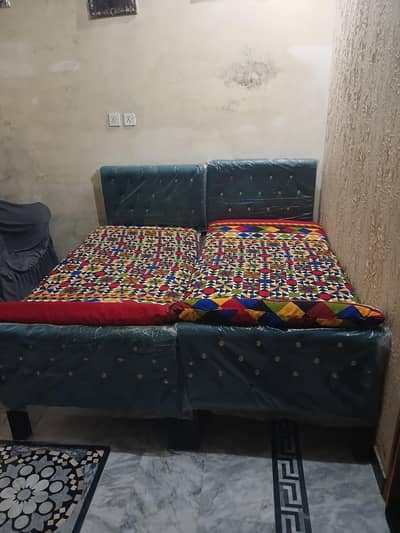 2 single bed with mattress 25000