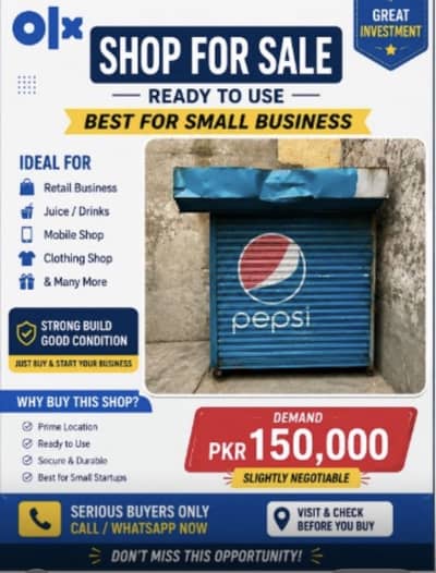 Kiosk for Sale – Blue Pepsi Stall