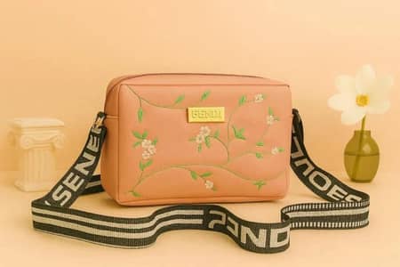 Blue Embroidered Crossbody Girl Bag