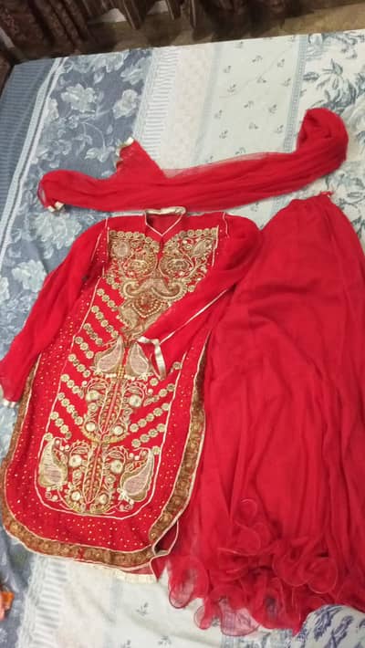 Red Hand Embellishment Ladies 3 pc Suit