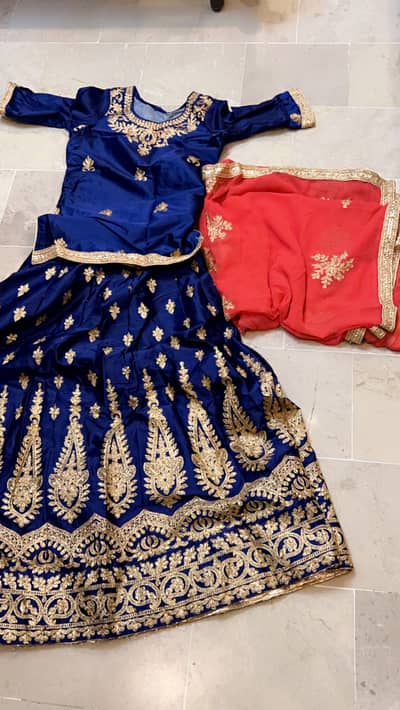 Beautiful Royal Blue & Red Lehenga 