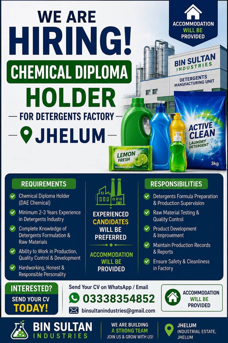 Chemical Engineer D. A. E 0