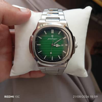 POEDAGAR 613B Luxury Green Dial Watch (Brand New in Box)