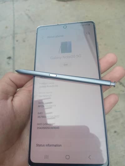 Samsung Galaxy note 20 5g pen working Screen minor crack