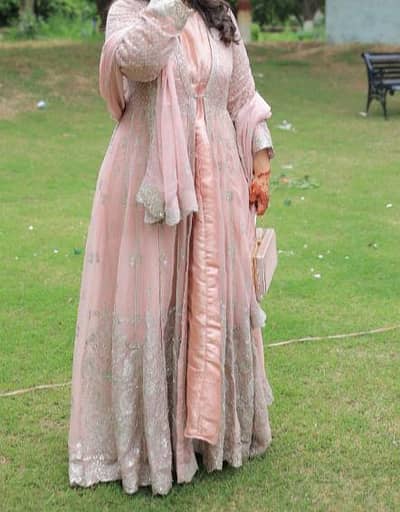 light pink chiffon gown