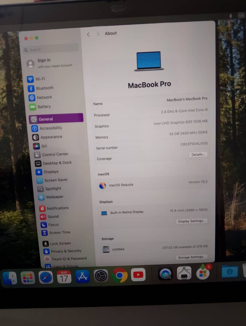 MacBook Pro Core i9 1