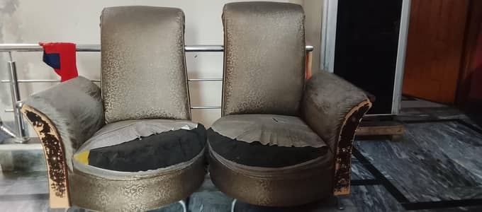 2 chairs just cover Kharab seats foam original molty foam