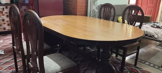 pure wood dining table with 8 chairs