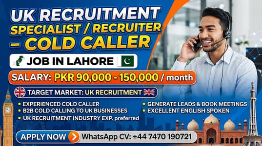 UK Recruitment Specialist / Recruiter – Cold Caller