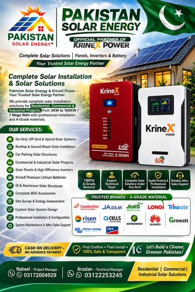 Solar Installation & Solutions On-Grid, Off-Grid & Hybrid KrineX Power