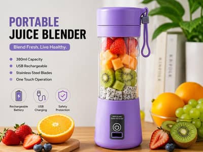 Portable USB Rechargeable Juicer Blender – 380ml Mini Juice Blender