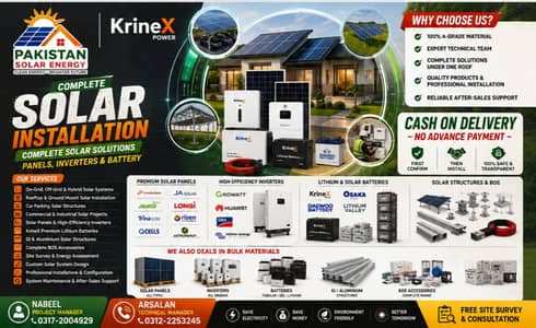 Solar Installation & Solutions On-Grid, Off-Grid & Hybrid KrineX Power