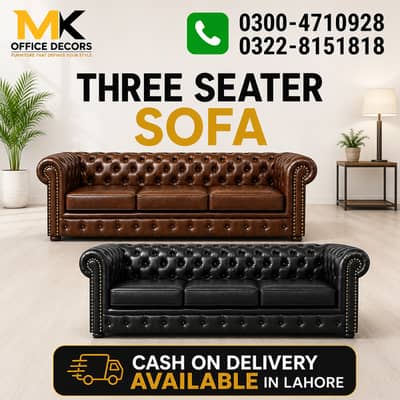 Three seater sofa | Sofa in Lahore | Cash on delivery | Office Sofa