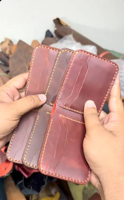 Leather wallets\ hand stitch