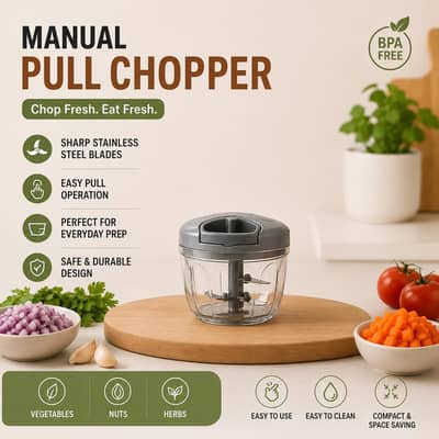 Manual chopper with 5 Sharpes blades portal