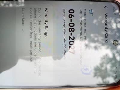 infinix Hot 60 i 10/10 condition just Box open