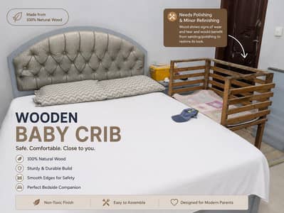 wooden baby crib/cort