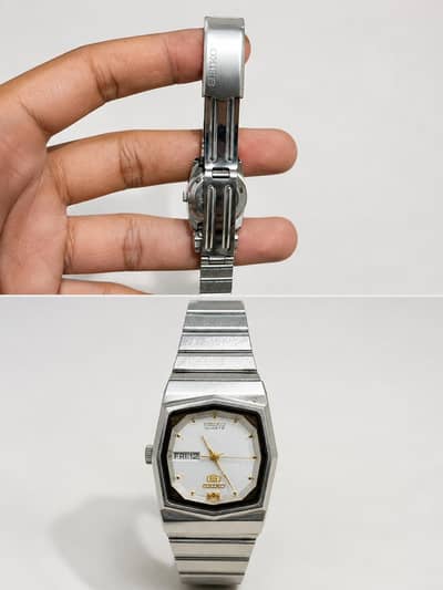 Original Vintage Seiko Quartz 5 Automatic watch day-date