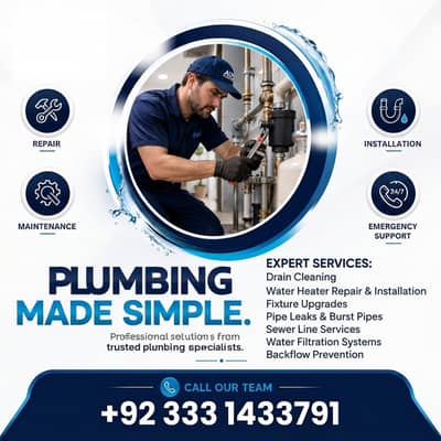 Plumber , Pipe & Leakage Repair / Plumber Services in Islamabad