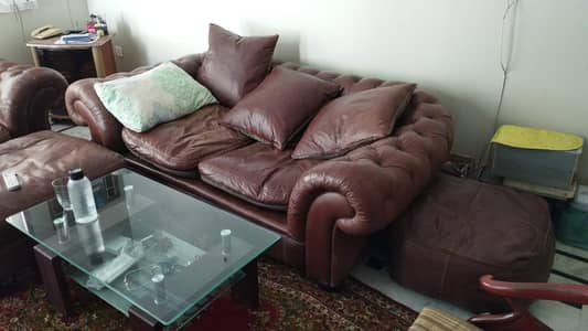 Italian Sofa Set Pure Leather