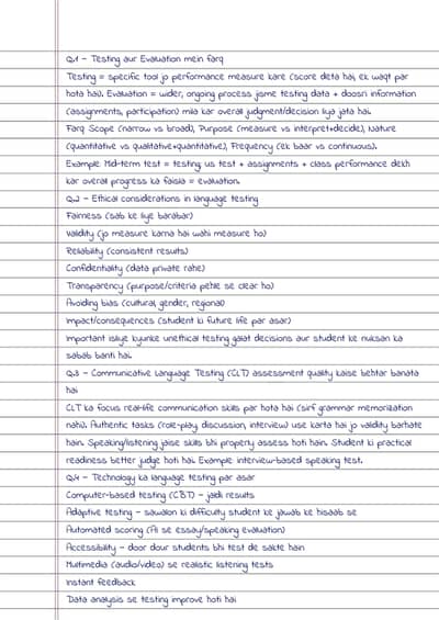 Testing and Evaluation in Language Teaching – Assignment No. 1 (Course