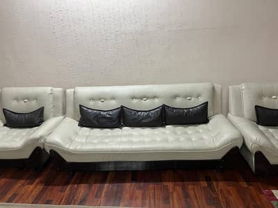 5 Seater Leather Sofa Set with Leather Cushion