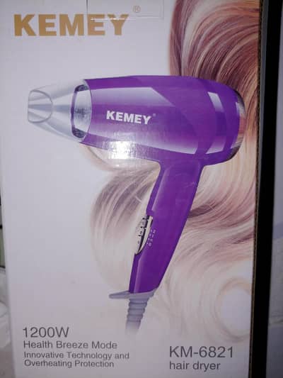 Kemei KM-6821 Hair Dryer 1200W – Purple – Like New