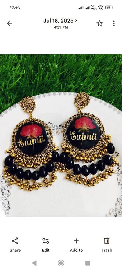Resin jhumky can be customised