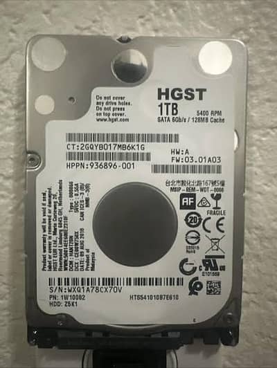 HGST 1TB 2.5INCH HDD 100% HEALTH SATA HDD